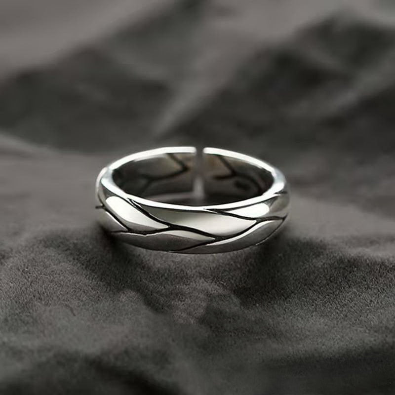 INS Fashion Silver Color Minimalist Irregular Twined Finger Rings Creative Geometric Punk Opening Rings Jewelry