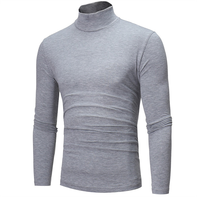 Fashion Casual Slim Fit Basic Turtleneck High Collar Pullover