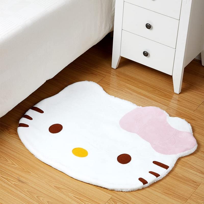 My Melody Carpet Super Soft Cute Cartoon Kittie Bedroom Mats Soft Children Area Rugs Kawaii Carpet Double Sided Fuzzy Blanket