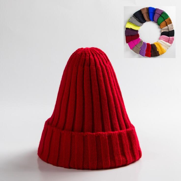 Unisex Hat Cotton Blends Solid Warm Soft HIP HOP Knitted Hats Winter Caps Skullies Beanies