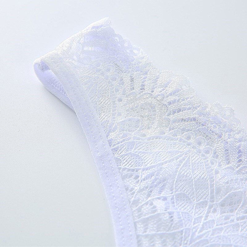 3PCS Ladies Sexy Lingerie Underwear Set High-Quality Lace Embroidery Panties Low-waist Breathable Underpants G String