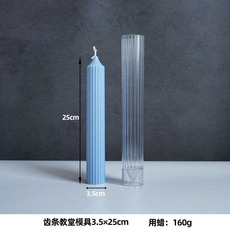 Long Pillar Wax Acrylic Candle Molds for DIY Handmade Scented Romantic Dinner Candle Mold Home Decor Ornament