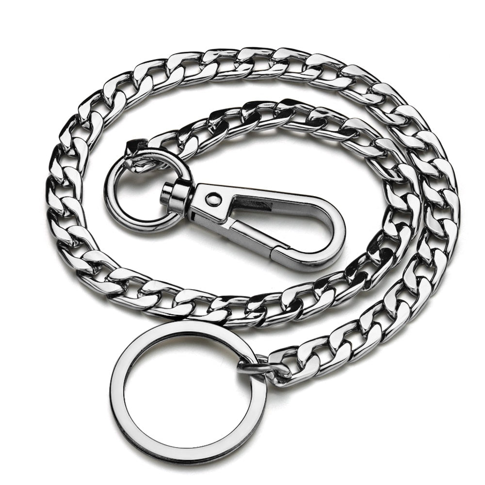 42CM Long Metal Keychain Wallet Belt Chain Rock Punk Trousers Hipster Pant Jean HipHop Jewelry Men's Key Ring Chain K414