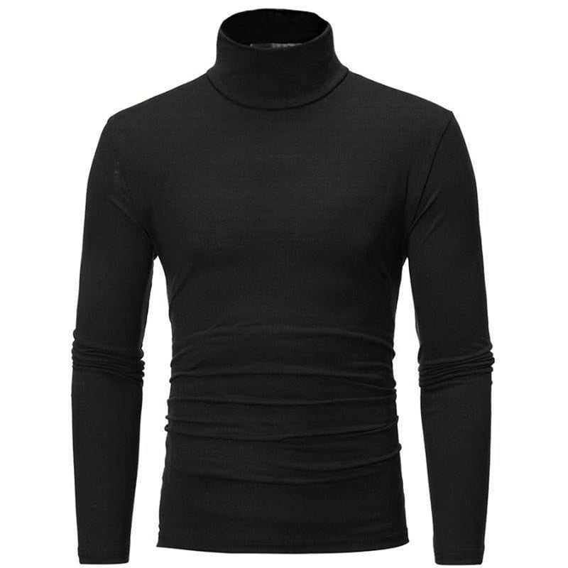 Fashion Casual Slim Fit Basic Turtleneck High Collar Pullover